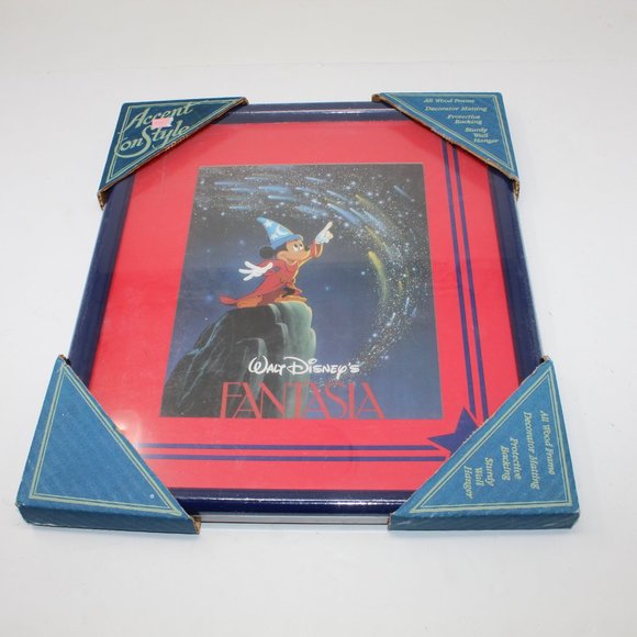 Mickey Mouse Fantasia Framed Movie Poster NWT Wood Frame by Accent on Style - Picture 8 of 8